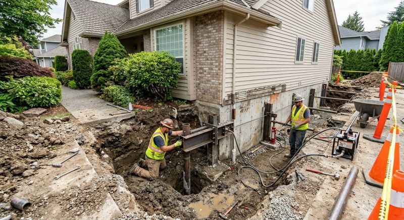 Our team working on Foundation Repair projects in Berrien County, MI