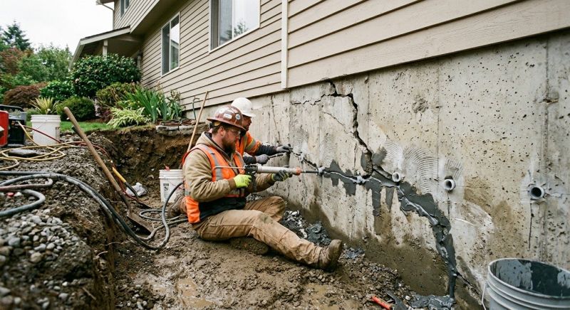 Cracked Foundation Repair in Bridgman, MI