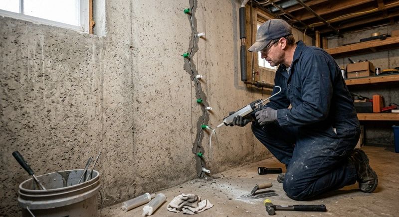 Foundation Crack Repair in Berrien Springs, MI