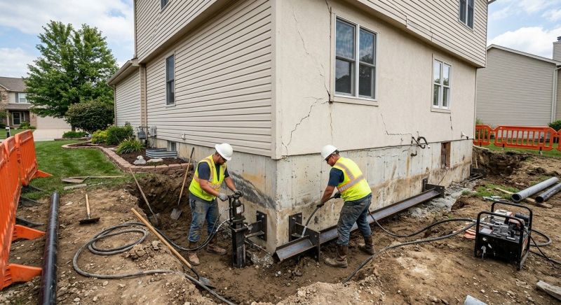 Sinking Foundation Repair in Elkhart County, IN